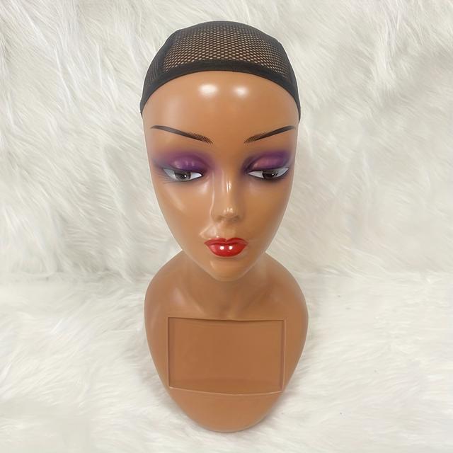 TEMU A Realistic Female With A Lifelike Head, Featuring A Wig, A Display Of Hats And Jewelry, Along Additions And Red Lips In A Designer Style