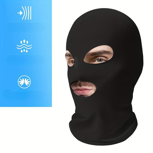 TEMU Solid Color Motorcycle Breathable Three- Outdoor Quick-dry Riding Head Cover