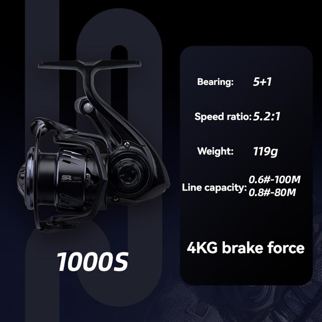 TEMU Fiskeentusiaster S2 Spinnrulle 2025 Modell, 119 Gram, Ultralätt Metall Baitcasting Rulle med Anti-trassel Linneskål