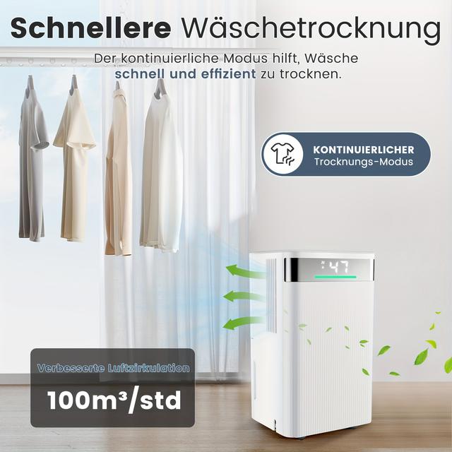 TEMU 14L WiFi Páramentesítő Automatikus Páratartalom-érzékelővel és Kijelzővel, 24 Órás Időzítő, Ruhaszárítás, Folyamatos Levezetés Okos Alkalmazással