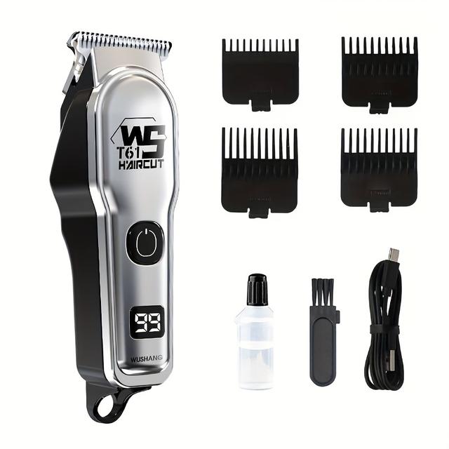 TEMU Electric Hair Clipper For Home Use, Electric Razor, Carving Trimmer, Bald Head Tool, Electric Shaver For Adults, Includes 4 Combs, Usb Rechargeable, Perfect Haircutting Tool