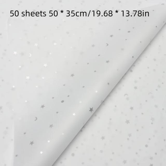 TEMU 50- And Moon Pattern Tissue Paper, 20"x14" Gift Wrapping Paper, Wedding, Valentine's Day, Birthday Gifts, Party Favors, Gift Bag Filler