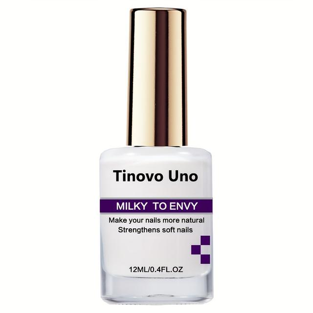 TEMU Milky White Nail Strengthener 12ml – Enhance , Soft And Strong, Perfect For Christmas Holiday Gifting, Manicure Essential, Sleek Packaging, Strengthening, Nail , Gift