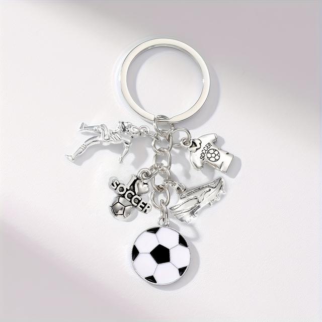 TEMU 1pc, Creative Soccer Player Keychain Soccer Accessories Backpack Hanging Ornaments