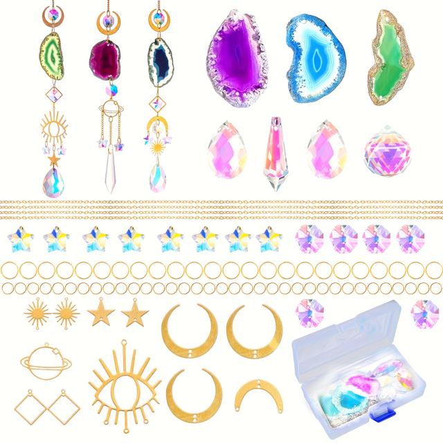 TEMU 179pcs New Agate Catcher Material Kit, Tools For Making Crystal Ornaments, Decoration