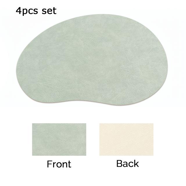 TEMU 4pcs/set Mango Shaped Double-sided Two-color Placemats Leather Washable Heat Insulation Table Mats Dining Table Kitchen, Best For Christmas, Perfect For Thanksgiving