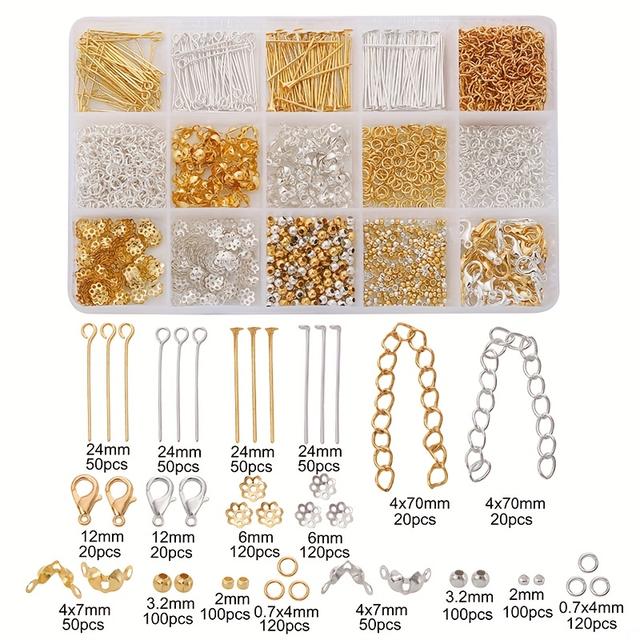 TEMU 1260pcs Diy Metal Accessory Material Set For Beading&jewelry Making. Beading Kits Used To Make Bead Accessories Such As Bracelets, Necklaces, Earrings, Tassel Chains, And Phone Chains