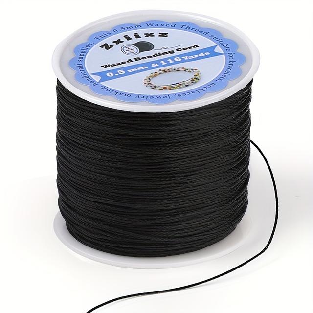 TEMU 0,5mm šňůra na náramky, 116 yardů korálkovací nitě pro výrobu náramků, voskovaná šňůra pro výrobu šperků, voskovaná polyesterová šňůra, materiál na náramky přátelství pro výrobu šperků