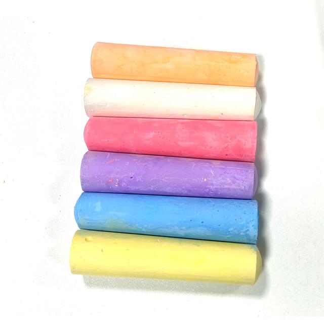 TEMU Tiza Lavable para Acera, 6 Piezas Grandes en 6 Colores, No Tóxica para Adultos, Adecuada para Pizarras, Tableros Blancos, Parques Infantiles y Aceras al