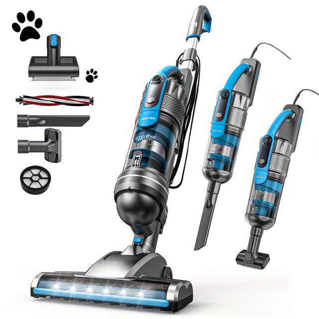 TEMU Corded Upright Vacuum Cleaner, Lightweight, Bagless With Hepa Filter And Pet Brush