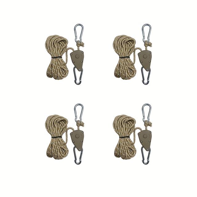 TEMU 4/8pcs Tent Fixing Adjuster, Adjuster, With Reflective Strip Tent Fixing Rope, Length 4 Meters Rope Thick 4mm Multiple Colors