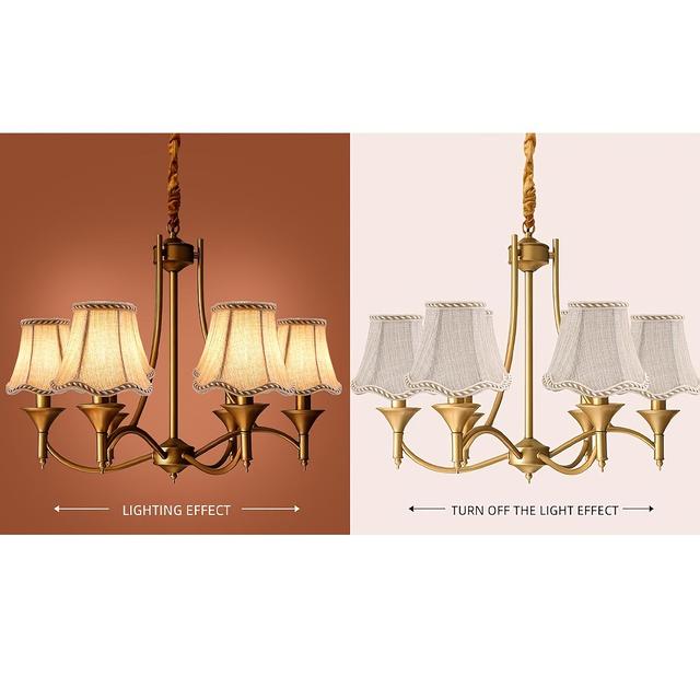 TEMU 6 abat-jours en de cloche , style européen moderne, mini-abat-jours de , blanc , ampoule à , pas d'électricité/batterie , 3,3x4,3x4,7 pouces