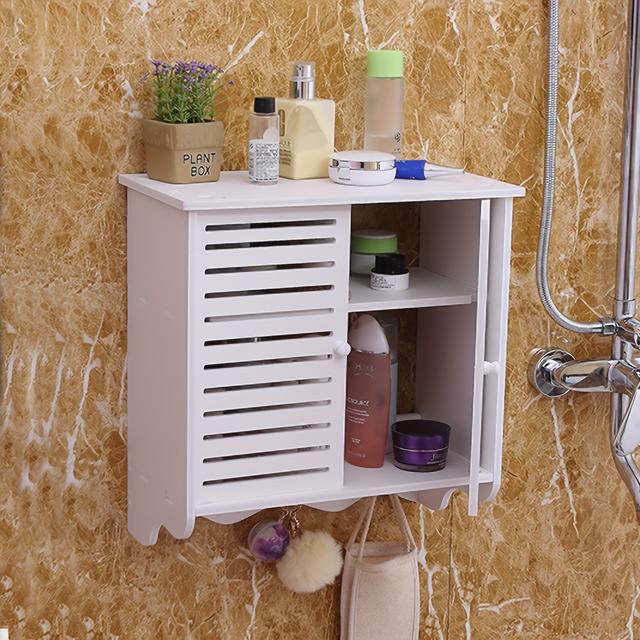 TEMU 2-tier Wall Cabinet Bathroom Wall Storage Cabinet Bathroom Cabinet With Ventilation Slits And Round Handle Wall Cabinet For Bathroom, Living Room, Kitchen, Etc.