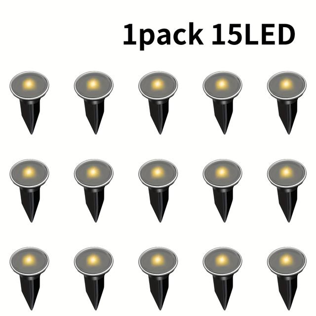 TEMU 15/30pcs Solar Landscape Lighting Lead Lights, Ip44 Outdoor Solar Lights Outdoor Solar Garden Lights For , Walkways, Courtyards, Courtyards, Lawn Decoration(warm )