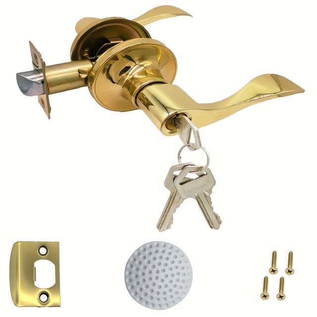 TEMU Manijas de puerta de resistencia equipadas con cerradura y llave, aptas para uso interior y exterior, ideales para dormitorios, baños o puertas de entrada