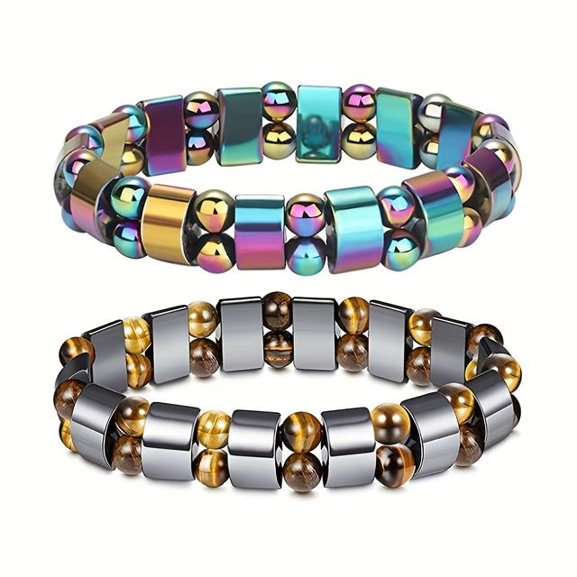 TEMU 2 pulseras de para | Juego de pulseras de y piedras con cuentas de | Regalos para , , regalos de Navidad, regalos de San Valentín