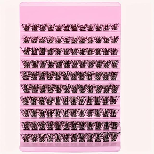 TEMU 120pcs Lash Clusters Wispy Lash Bundle - Natural Look D Single Lashes, 8-16mm Fluffy Extensions For Perfect Wispy Clustered Lashes Makeup