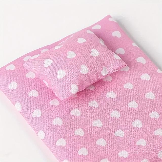 TEMU 1set, Miniature Bed Sheet Cover Model, Doll House Blanket Accessories