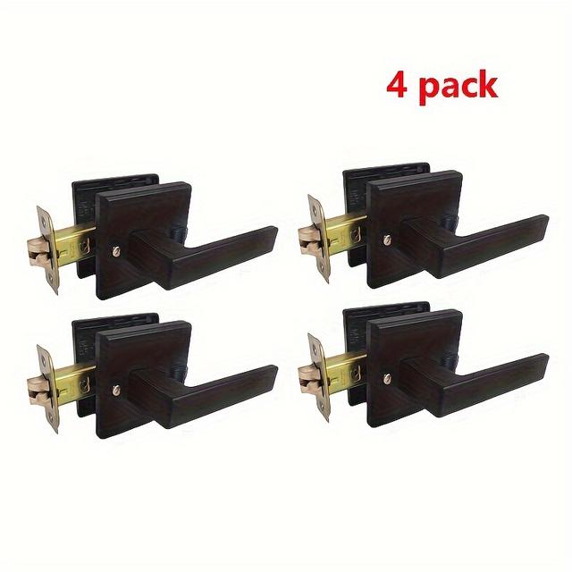 TEMU 4 Conjuntos de Fechos de Privacidade para Portas, Puxadores Pretos Matte para Exterior, Adequados para Portas de Entrada de Quarto ou Casa de Banho/Serviceo Pesado