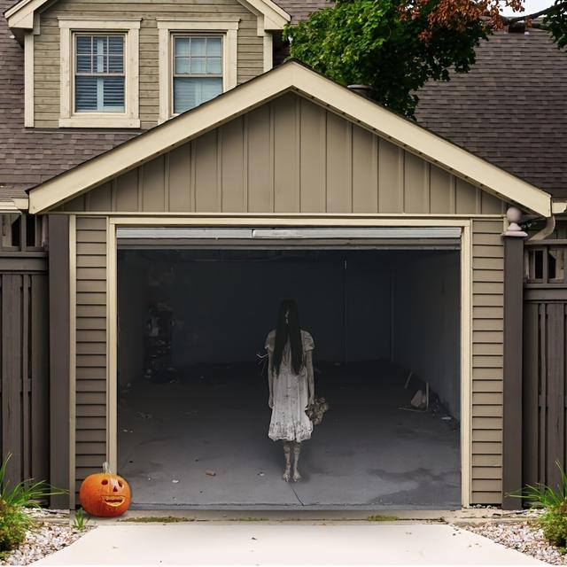 TEMU Gruseliges Zombie-Halloween-Garagentor-Banner - 94.9" x 83.1", für Innen-/Außendekoration, Ideal für Halloween-Partys