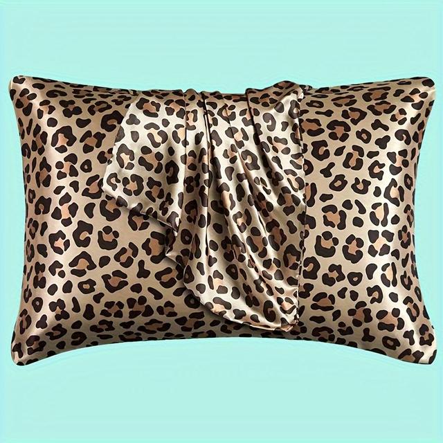 TEMU Set Of 2 Covers Featuring A Soft Leopard Print, Designed For Comfortable Sleep, With An Envelope Opening Style