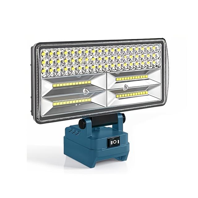 TEMU Cordless Led Work Light Suitable For Makita 18v | 2 Levels Adjustable, 2 Usb Ports, 140° Pivoting Head, Emergency And Lighting, Tool Only, No Battery Included