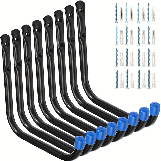 TEMU Einfach zu Installierende Industrielle Metallgaragenhaken - Wandmontierter Aufbewahrungs- & Organizer mit Pulverbeschichtung