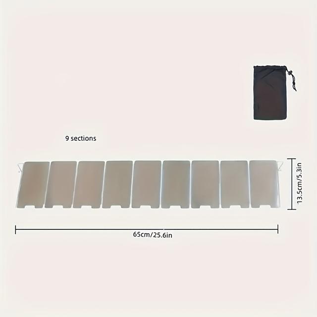 TEMU Portable Foldable Aluminum Alloy Windbreaker - Rectangular Metal Windshield For Outdoor Cooking, Camping & Hiking - Lightweight, With Ventilation &