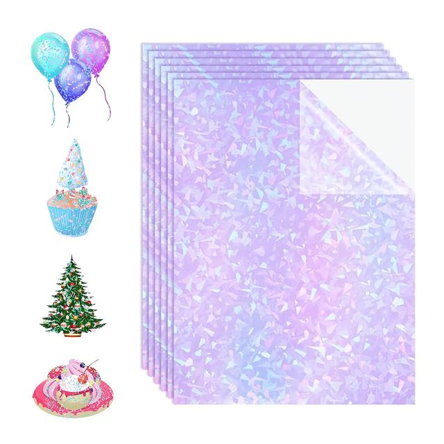 TEMU 20枚入りA4サイズフィックビニールシート - 8.3x11.7インチ、自己粘着式、防水、印刷不可のダイヤモンドパターン装飾ステッカーとクラフト用、防水ラミネーション｜輝く外観｜自己粘着ビニール