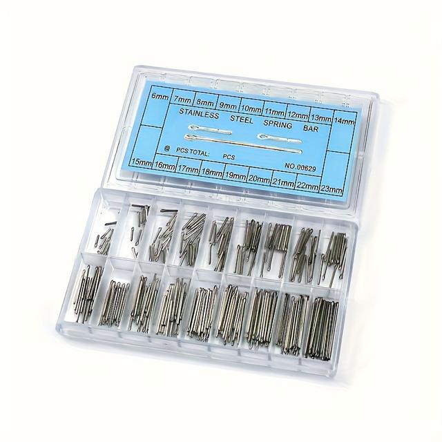 TEMU 360pcs Watch Repair Kit: Stainless Link Pins & Spring Bars, 18 Sizes (6-23mm) - Ideal For Watches, Jewelry & Shoe Accessories