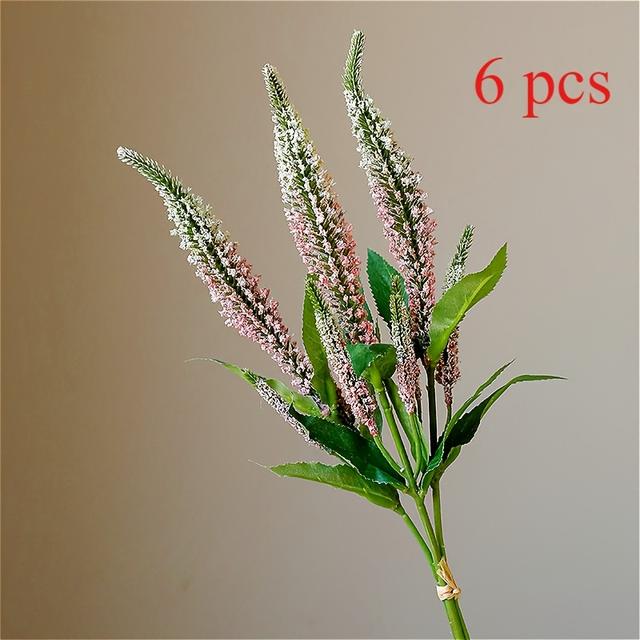 TEMU 6st Livsliknande Konstgjorda Veronica Spicata Blommor - för DIY-arrangemang, Centerpieces & Hemdekoration | Inomhus/Utomhus Falska Stjälkar av CIOMGIUO