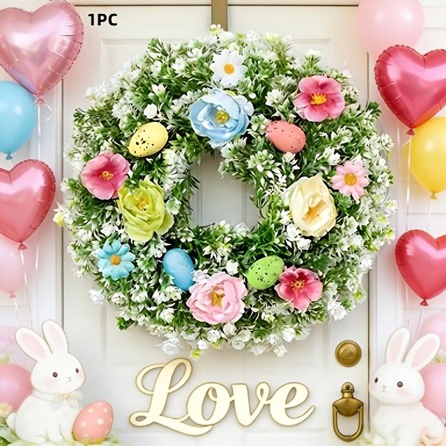 TEMU 1pc Lifelike Easter Eucalyptus Wreaths, Ideal For , Front Door , Wedding Decorations, Thanksgiving And Valentine's Day Gifts, And Displays!