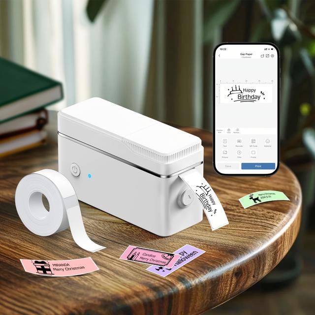 TEMU P31B Etichettatrice con nastro, stampante termica compatta, stampante per etichette wireless per organizzare lo stoccaggio e a casa, mini creazione di adesivi con modelli