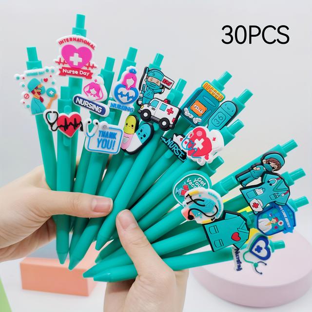 TEMU 20/30pcs Pens In Teal Series, Assorted Ballpoint Pens For Nurses' Day Gifts