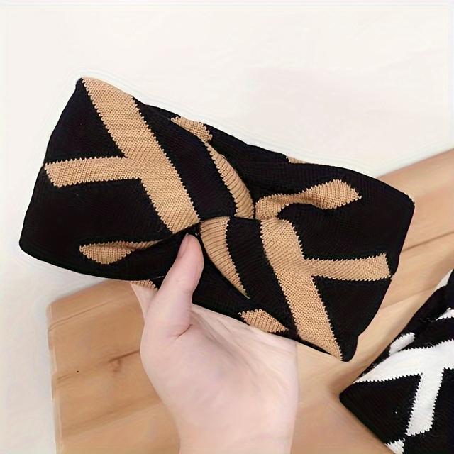 TEMU 1 Autumn/winter Thick Extra-wide Hairband To Cover White Hair, Elegant And For Women, Autumn/winter Outdoor Ins-style Influencer Head Wrap