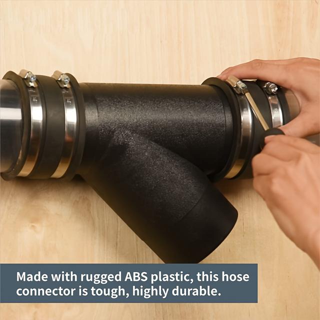 TEMU 4-Tommers Y-Fitting Wye Materiale Adapter for Støvavtrekningssystem, Egnet for Europeiske og Amerikanske Gjenger, Fleksibel Slange (Samlingslange, Støvavtrekning)
