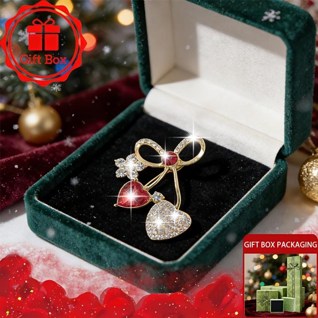 TEMU 1pc 18k Golden-plated Brooch With Gift Box, Perfect For New Year 2026, Valentine's Day Wear, And Suitable As A Gift
