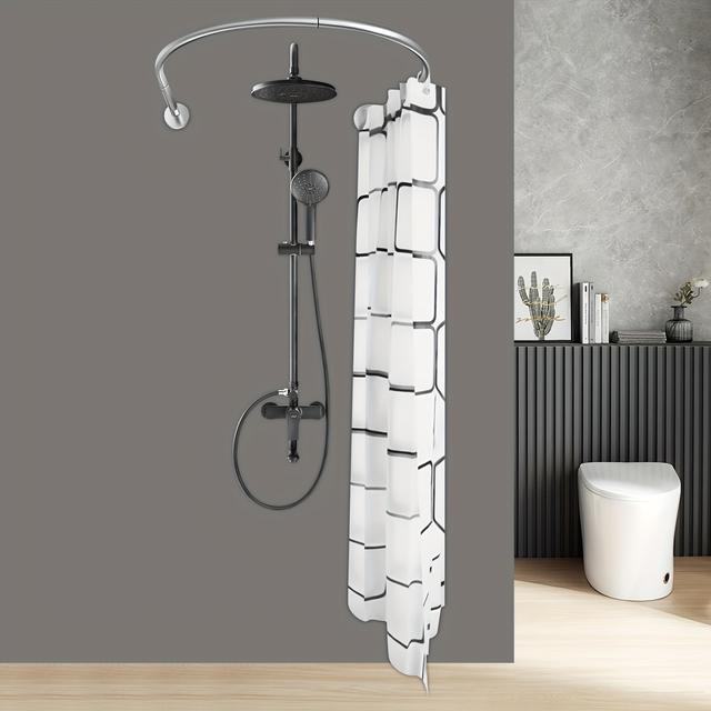 TEMU Iagg Traditional Oval Shower Curtain Curved Toilet Bathroom Pole Without Drilling Rod Toilet Bathroom Pole, Capacity Of 1-2kg/ 2.2-4.4lbs, 2.4m*