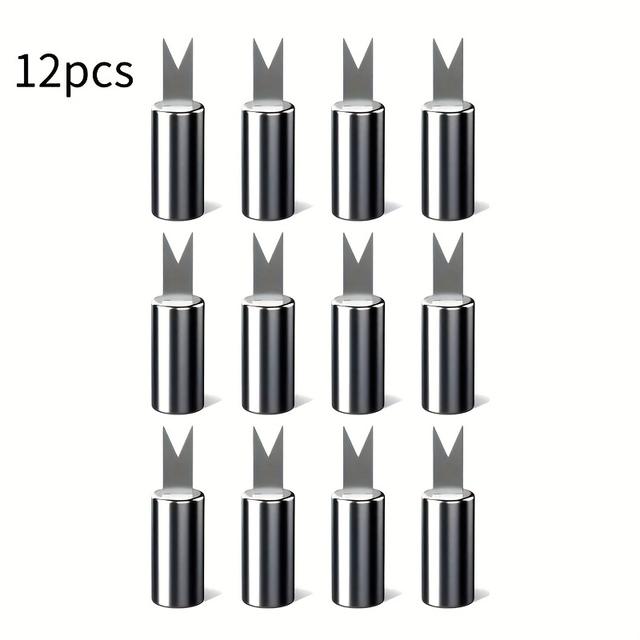 TEMU 12pcs Stainless Steel Corn Holders - Reusable Double-pronged Bbq Forks For Grilling, & Parties, Fruit Skewers, Kitchen