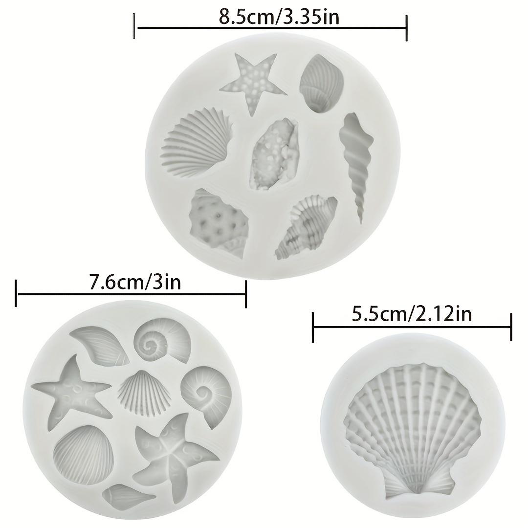 TEMU 3pcs Ocean Theme Silicone Molds Conch Starfish Coral Molds For Dly Polymer Clay Making Craft Candle Making Supplies
