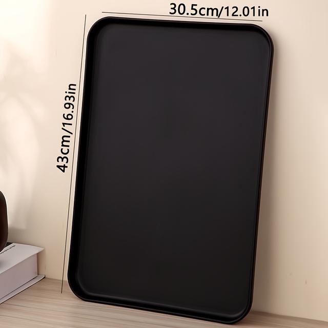 TEMU 1/4pcs, Black Plastic Service Plate, Plastic Plate, Reusable Square Party Plate, Organization For Vegetables, Snacks, Fruits, Desserts, Suitable For New Year, Valentine's Day, Ramadan