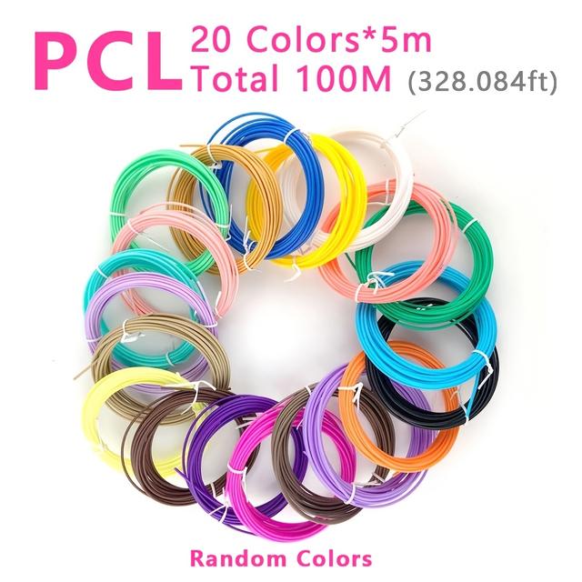 TEMU 20 Assorted Colors*5m Pcl Filament For Low-temperature 3d Pens | 1.75mm Diameter, Vivid Non-repeating Colors, Ideal For 3d Modeling & Graffiti Drawing, Christmas Gift