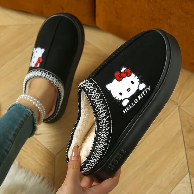 TEMU Multicolor Options For Autumn And Winter Unisex Slippers, Featuring The Adorable Hello Kitty In A Comfortable Fabric, Suitable For Indoor And Outdoor Use., Women Shoes