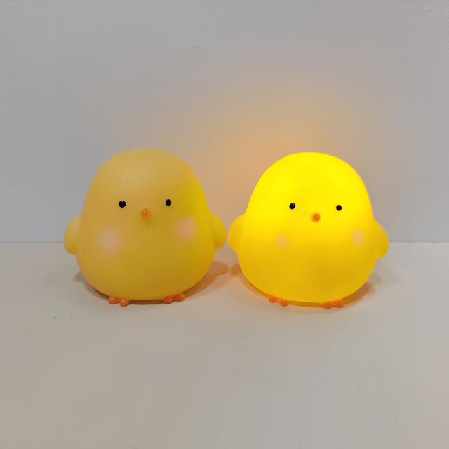 TEMU 2 unidades de luz LED de pintinho, alimentadas por pilhas de botão, adequadas para iluminação festiva e decorações de mesa, perfeitas como pequenos presentes para festas