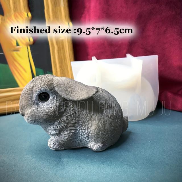 TEMU Epoxidharz Kaninchen Modell Silikonform für Tierfiguren, Kerzenform, Niedliche Kaninchenform für Harz, Kann mit Gips für Kaninchen Bastelwerkzeuge verwendet werden, Kreative Zement Ornament Form.
