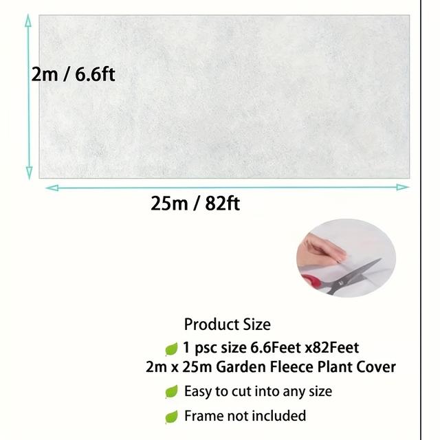 TEMU 2m X 25m Frost Protection Garden Fleece Plant Cover - White Pp Material For Winter Gardening