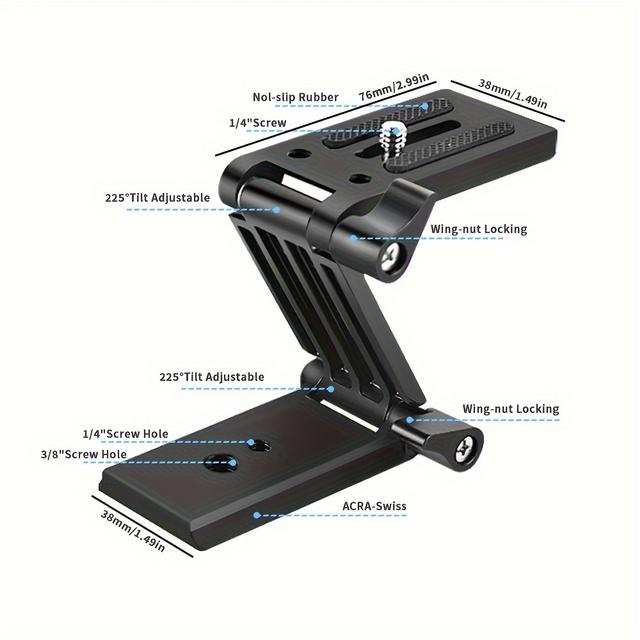 TEMU Versatile Tripod Head With Slot - Quick Release Plate For Dslr & Mirrorless Cameras, Compatible With , , For , Panasonic - Lightweight Aluminum Alloy, Portable Design