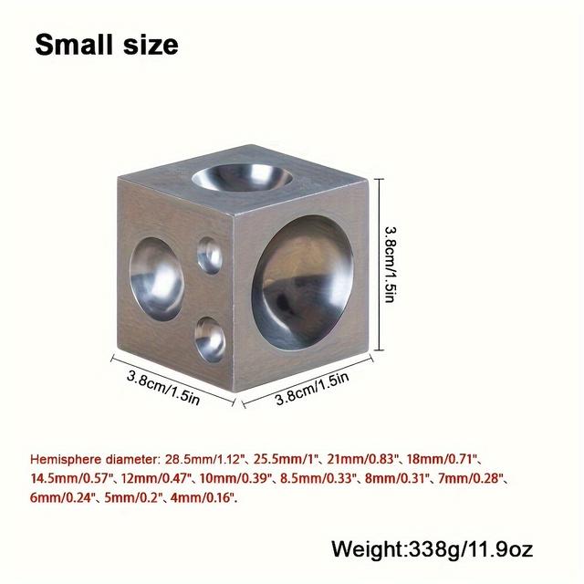 TEMU The Hobbyworker 1pc Square Steel Block Dome Block Punch Die Steel Upscale Precise And Convenient For Jewelry Making, Handmade Tools For Golden, Silvery And Copper Jewelry Making