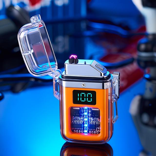 TEMU Uppladdningsbar elektrisk , USB-C-driven högkraftig flamplasma-, vindtålig campingtändare med lång batteritid, lämplig för hem- och utomhusbruk