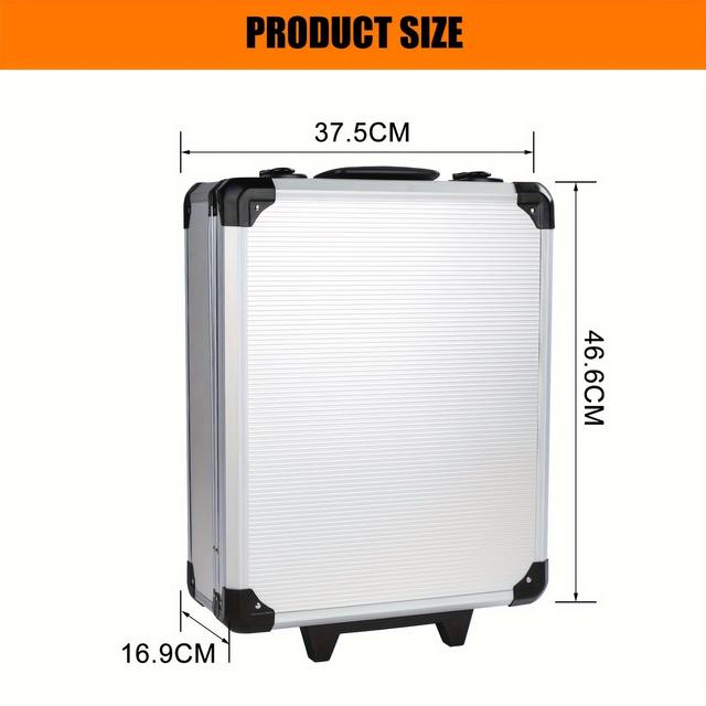 TEMU 187-piece Auto Repair & Tool Kit With Rolling Tool Box, Tool Set With Tool Box, Home/auto Repair Tool Set, Storage Case Socket Wrench Sets For , Handyman, Homeowner, Dryer (silver)